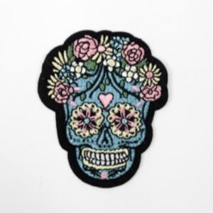 Parche Calavera Pequeña Celeste