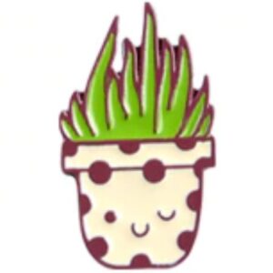 Pin Planta Verde Maceta Blanca/Violeta