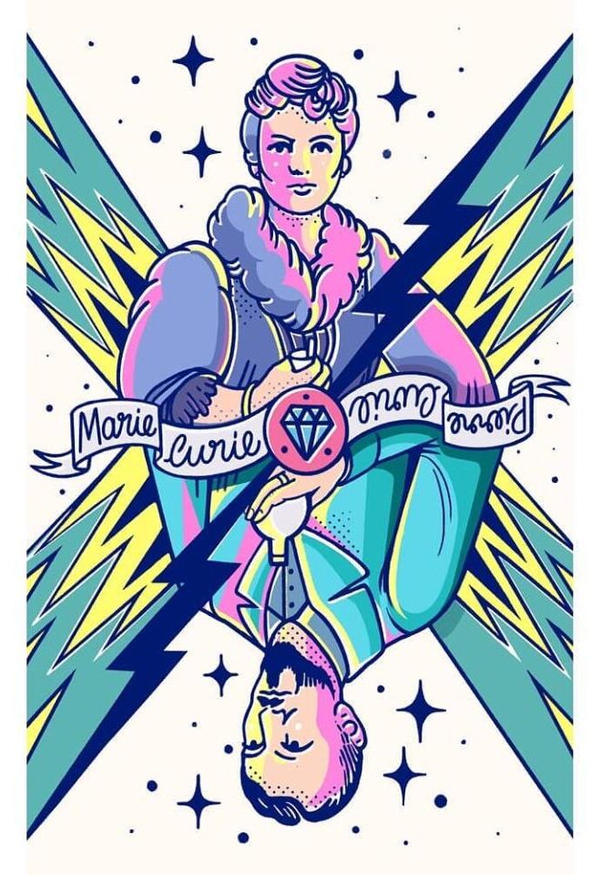 Print Marie & Pierre Curie A5