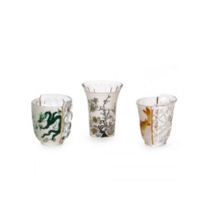 Seletti Set x3 Vasos en Vidrio Hybrid