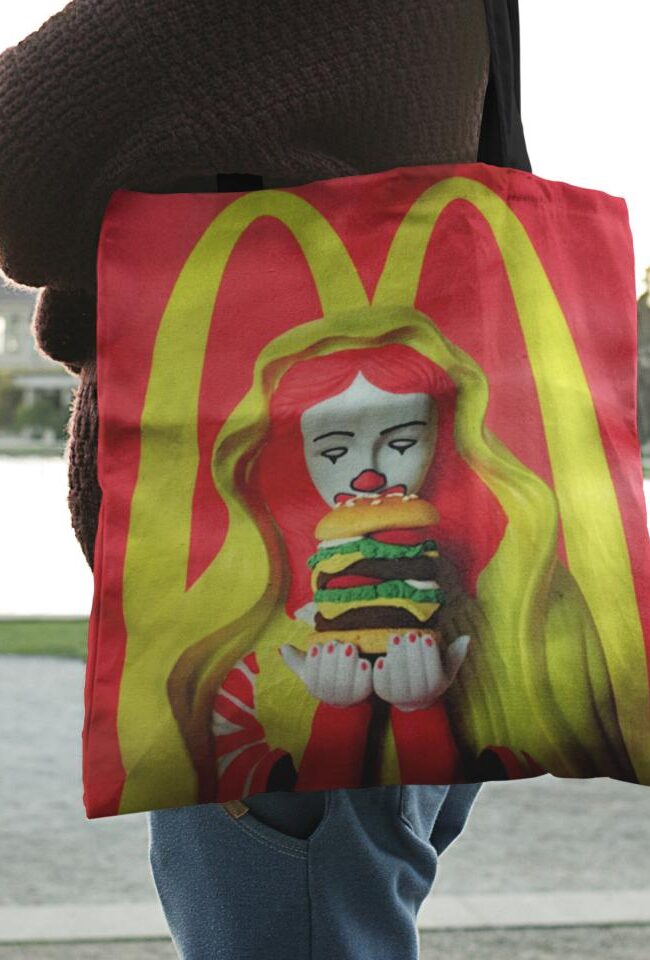 Totebag Mc Virgen Frente - No queda Tinte  Rojo 