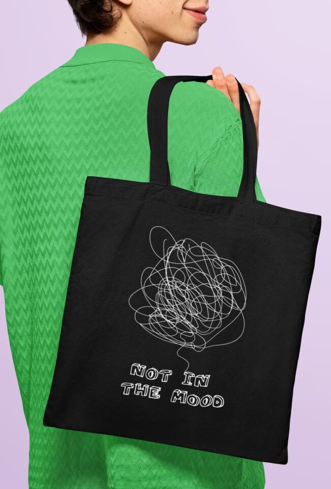 Totebag negro not in the mood