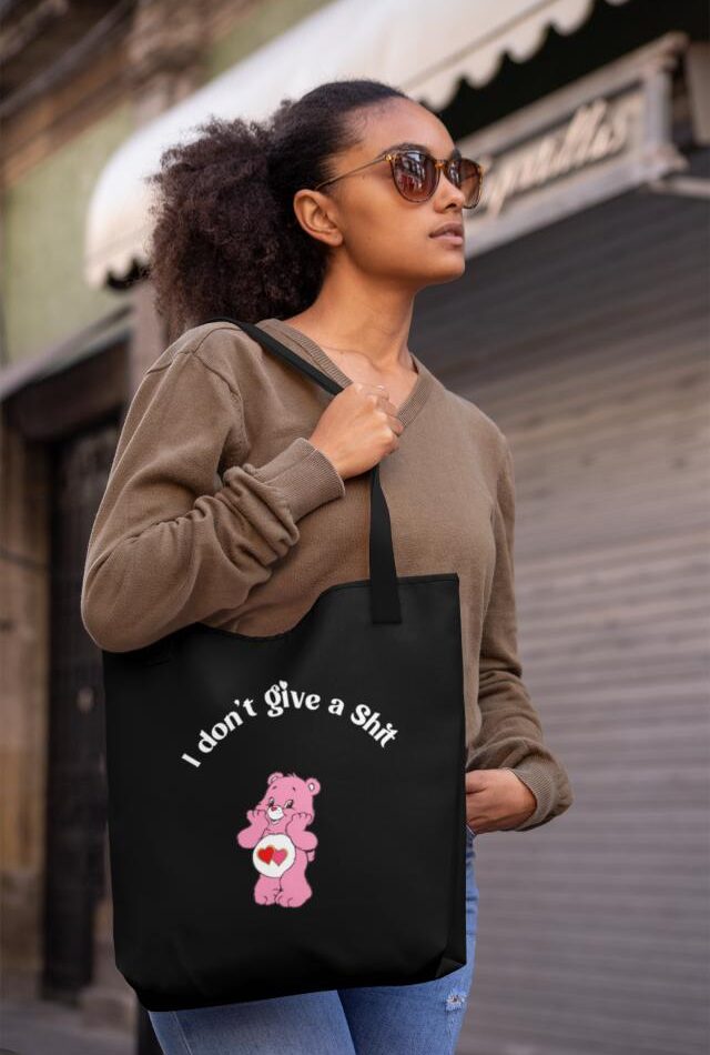 Totebag negro oso I don't give a shit
