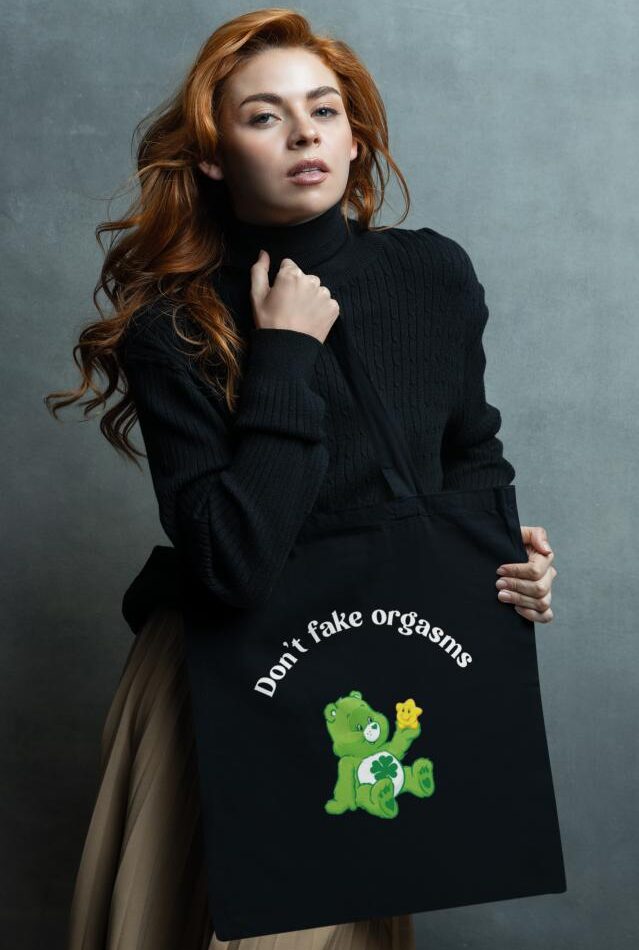 Totebag negro oso don't fake orgasms