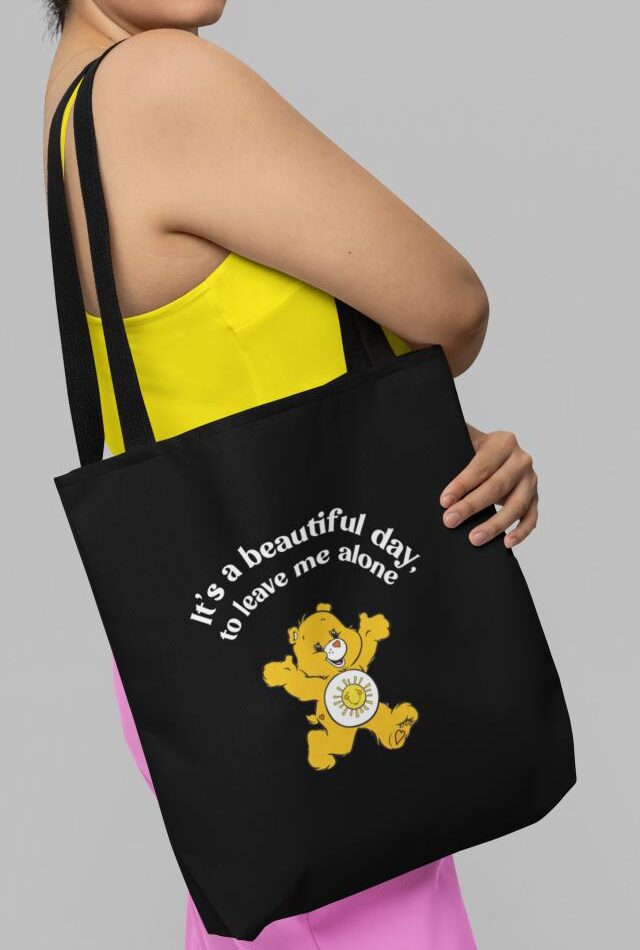 Totebag negro oso leave me alone