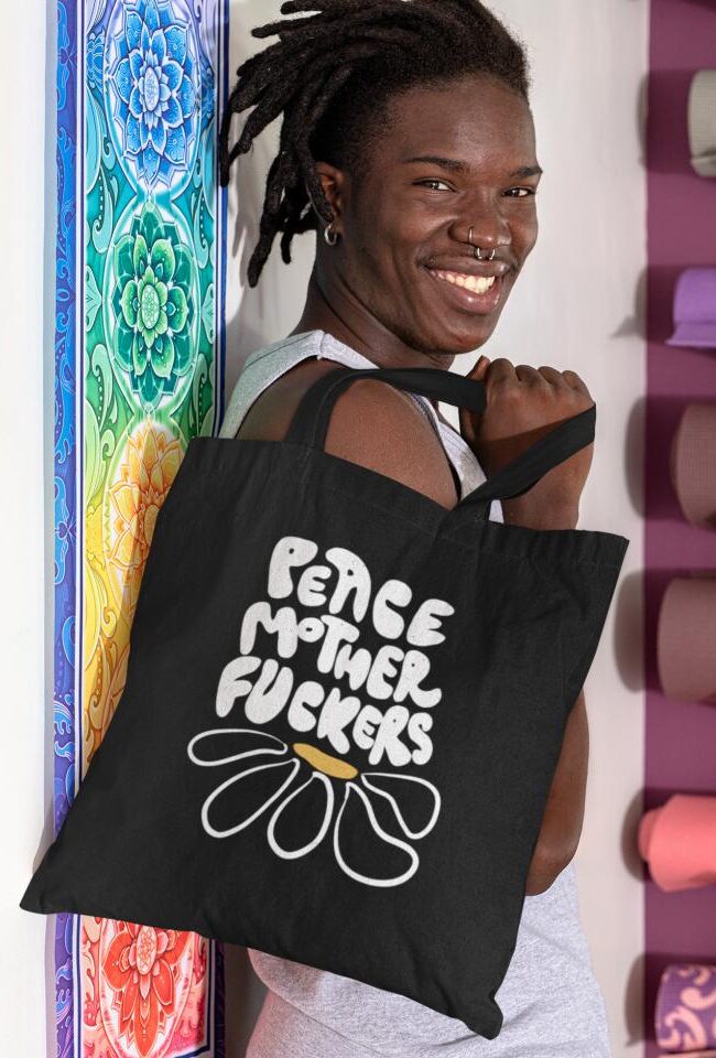 Totebag negro peace MTHFKS