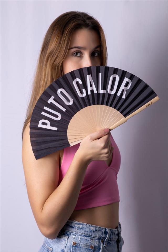 ABANICO PUTO CALOR NEGRO